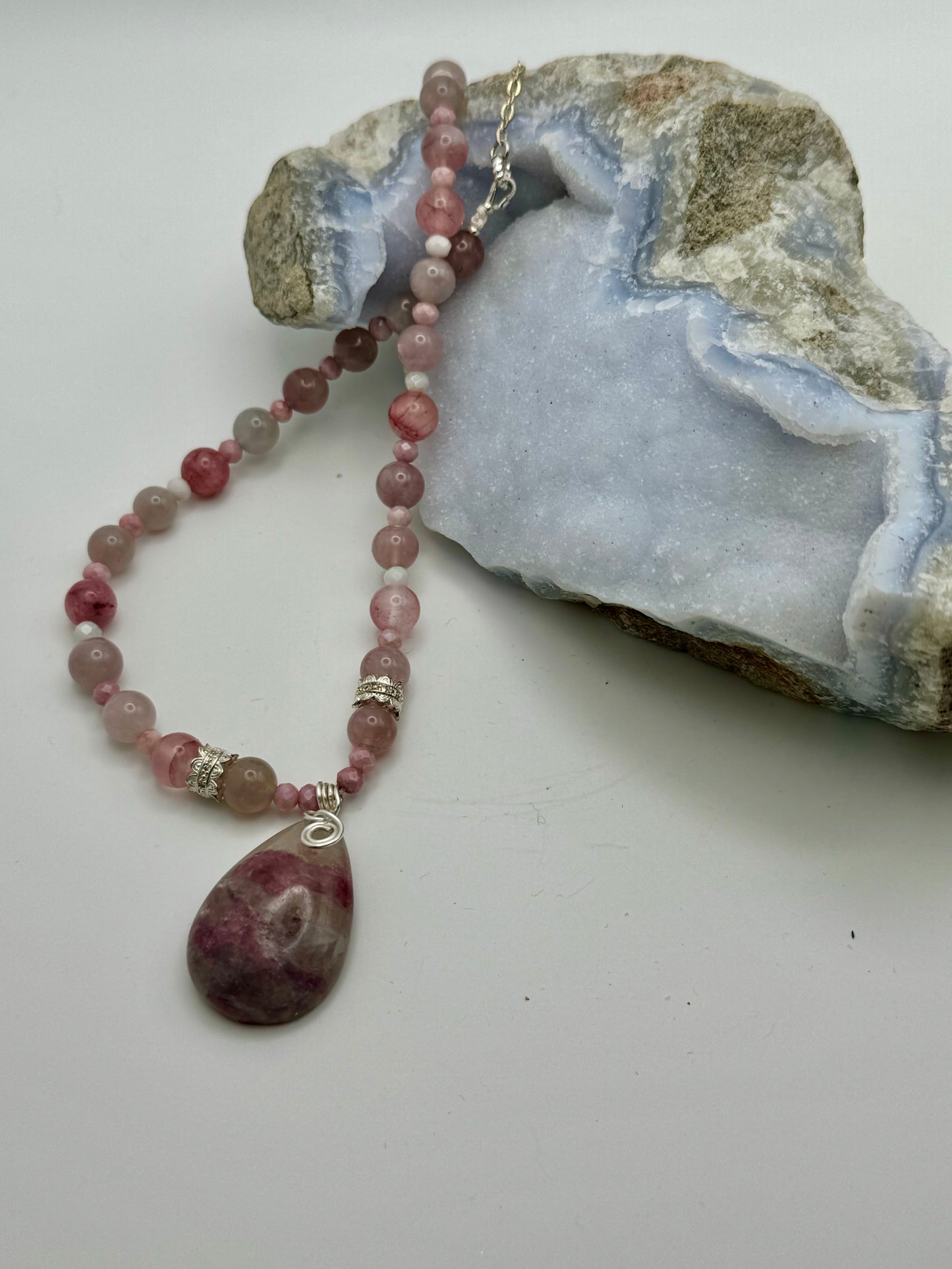 Tourmaline and Berry Quartz Necklace
