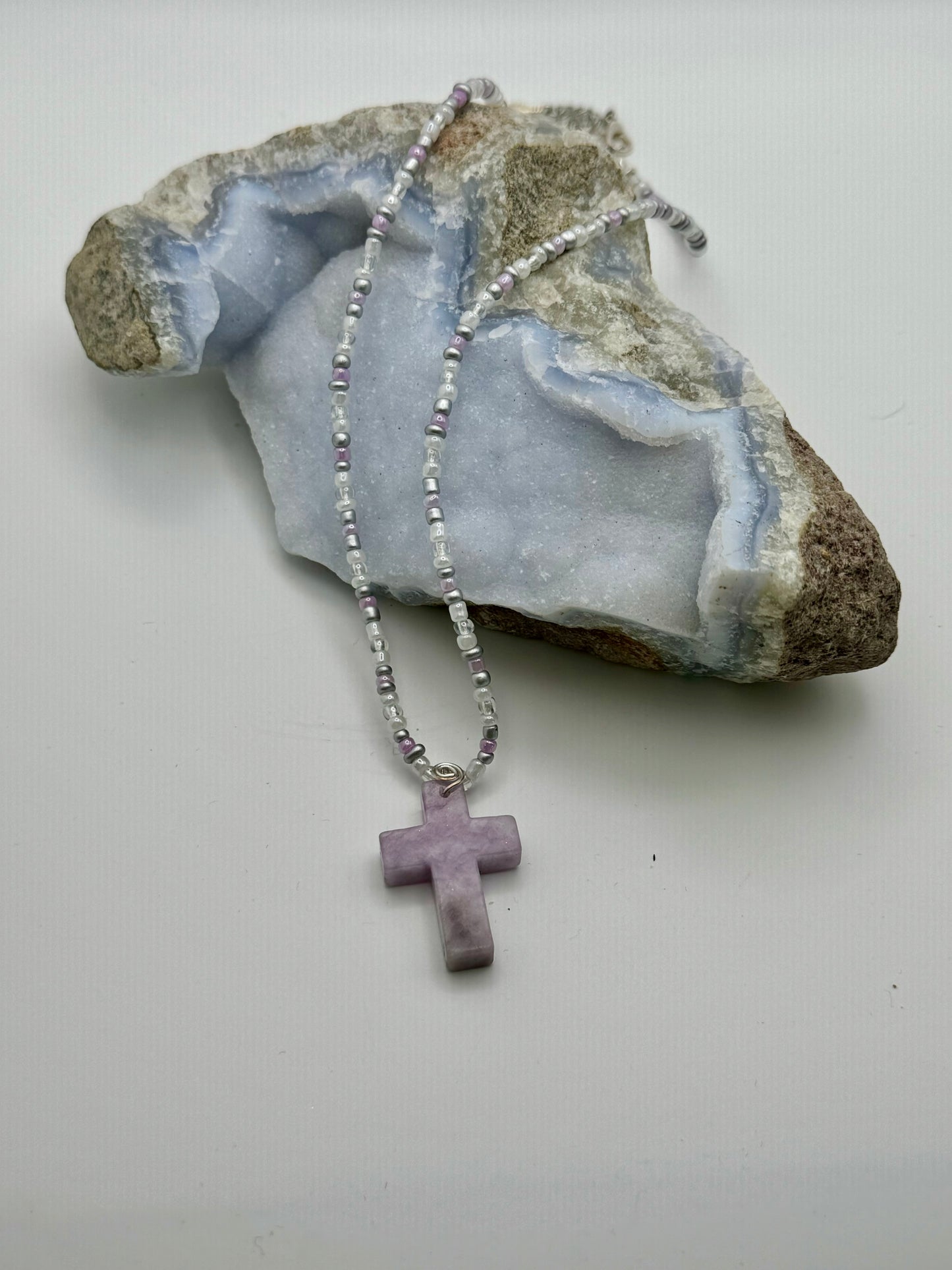 Purple Cross Necklace