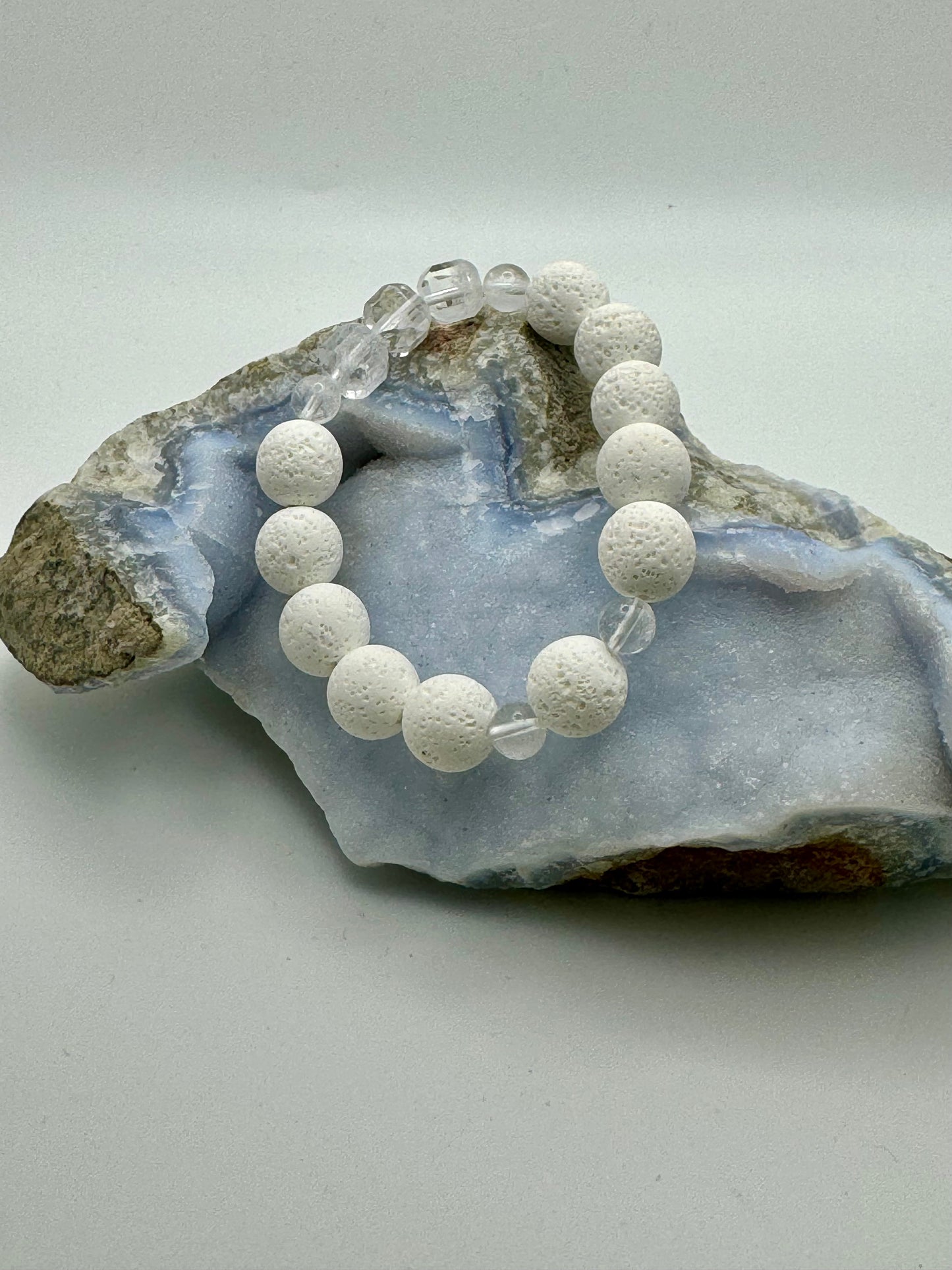 White Lava & Clear Beads